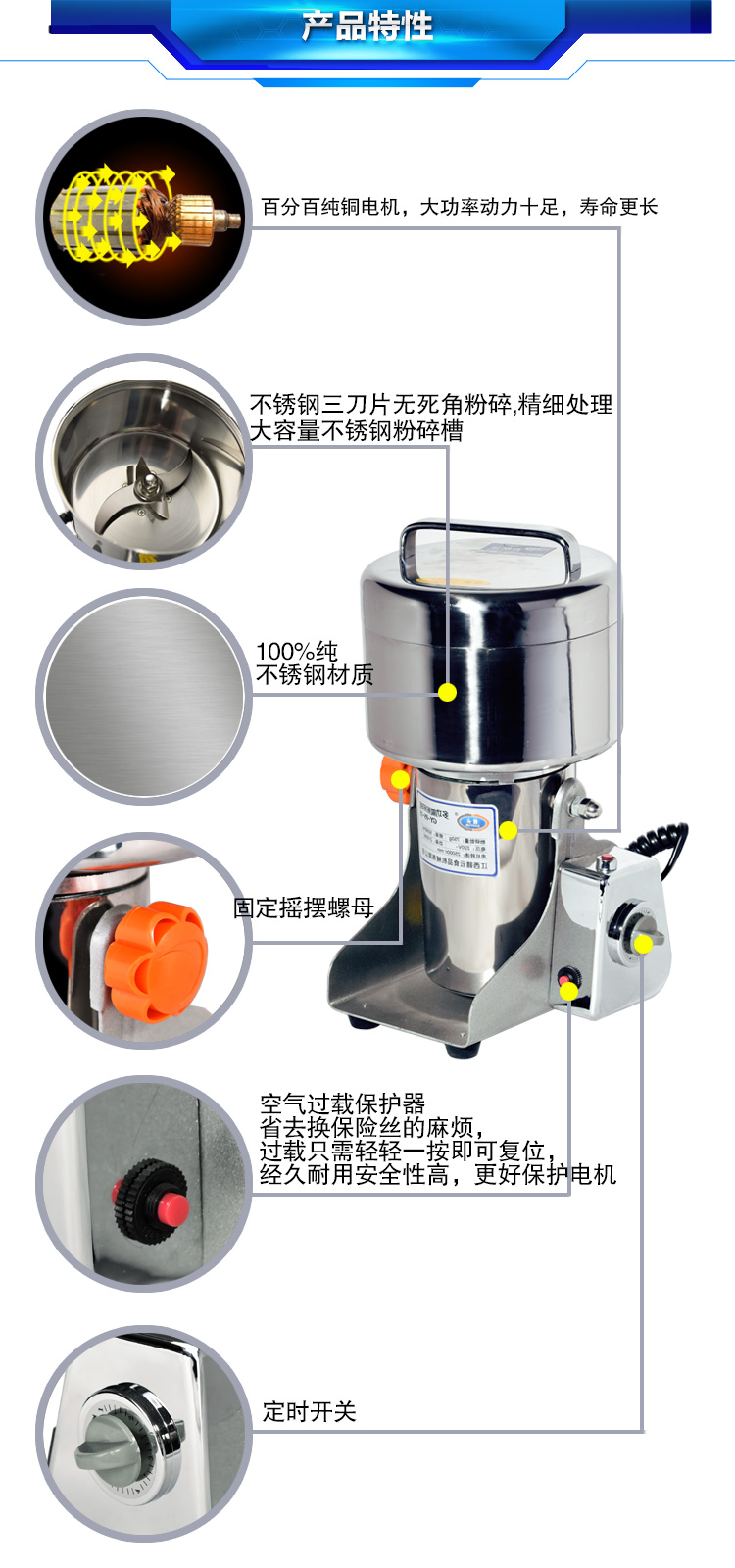 750克粉碎機(jī)細(xì)節(jié)優(yōu)勢(shì)